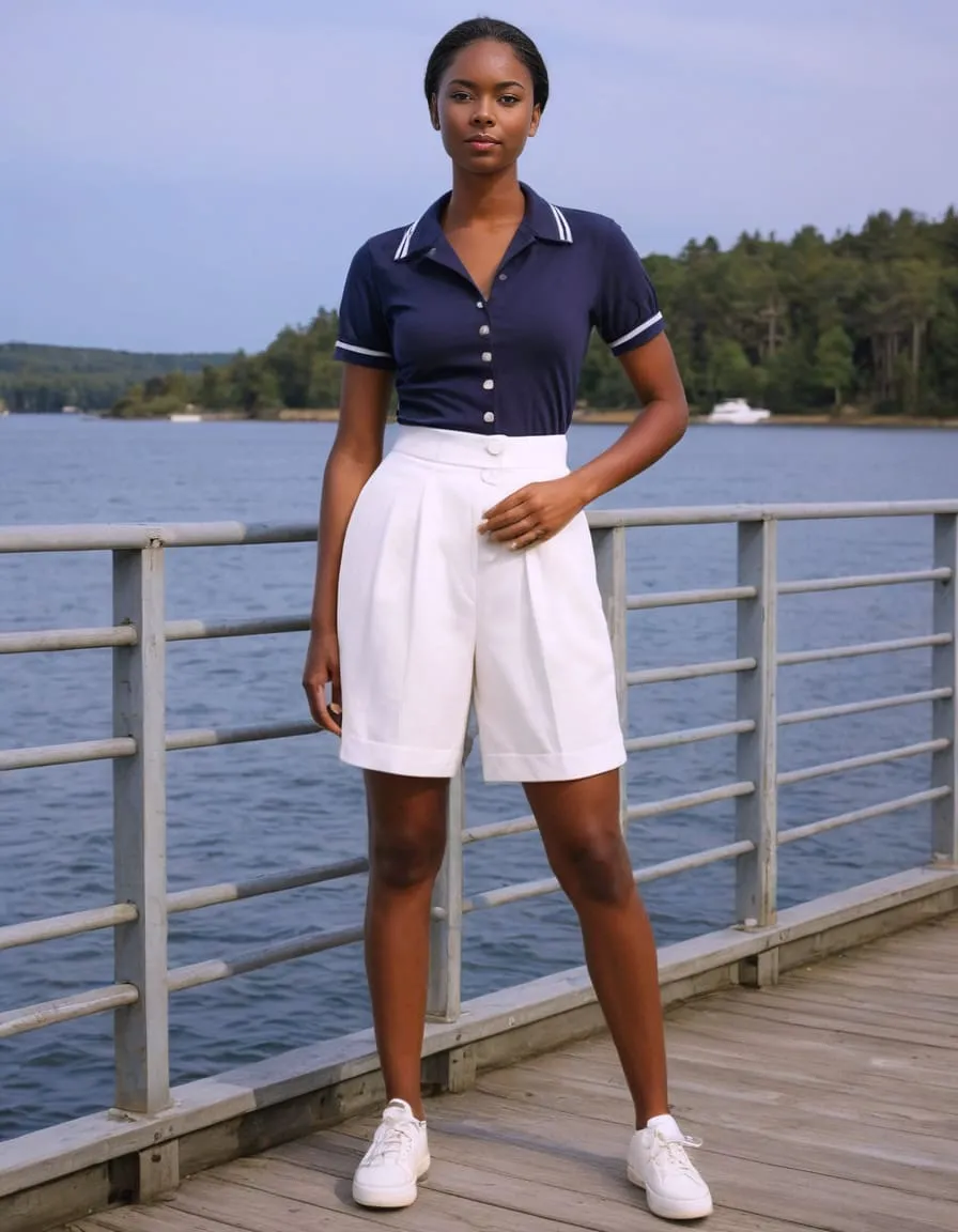 1980s high waist pleated long white dress shorts | 80s summer Bermuda office shorts | Waist 28