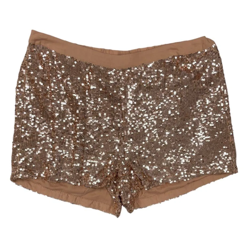 Anthropologie Rose Gold Sequin Shorts Size 6 New