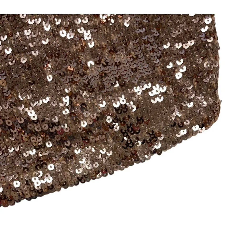 Anthropologie Rose Gold Sequin Shorts Size 6 New