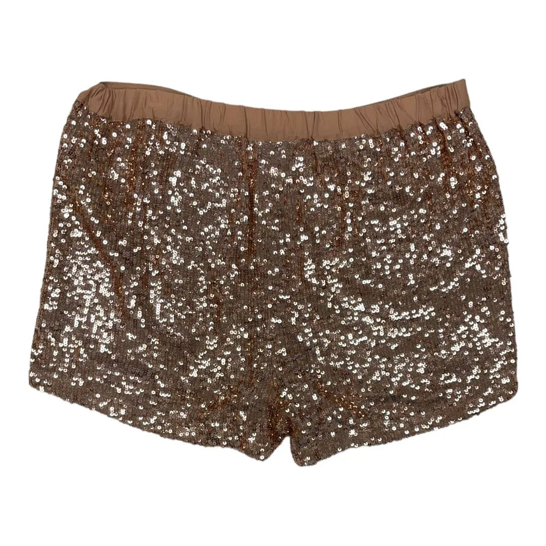 Anthropologie Rose Gold Sequin Shorts Size 6 New