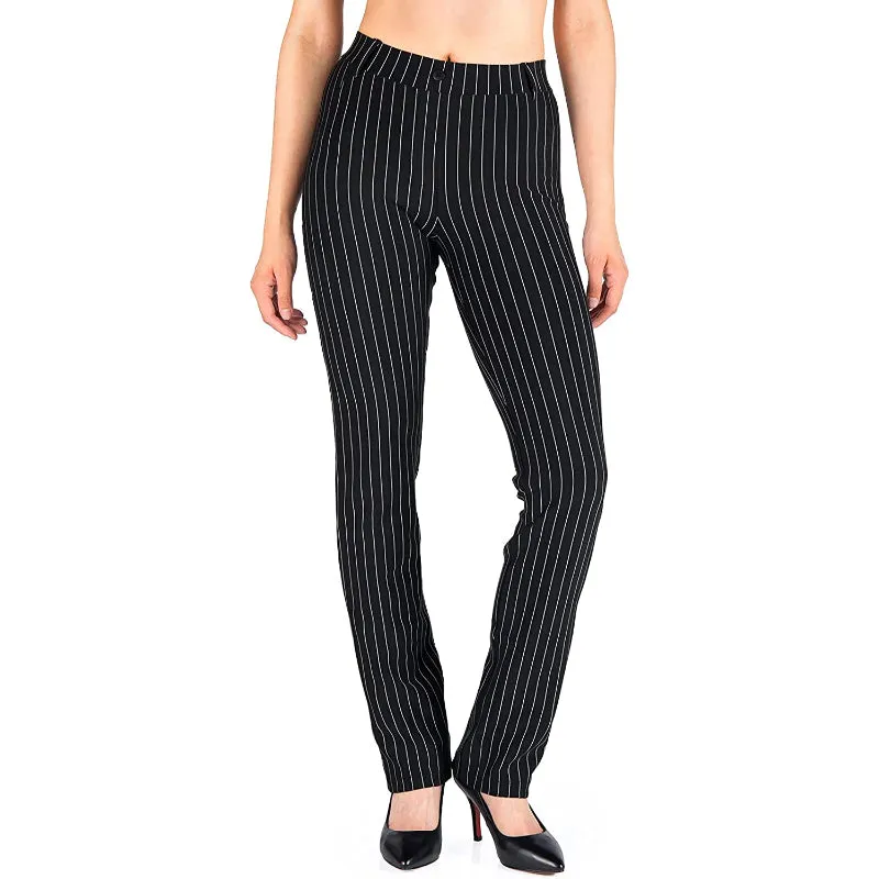 Belt Loops, Women's Petite/Regular/Tall Straight Leg Yoga Dress Pants