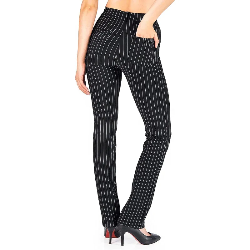 Belt Loops, Women's Petite/Regular/Tall Straight Leg Yoga Dress Pants
