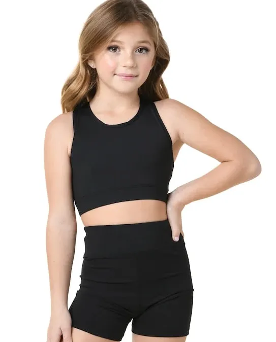 Danznmotion Child Black Hi Waist Short 22406C-BLK