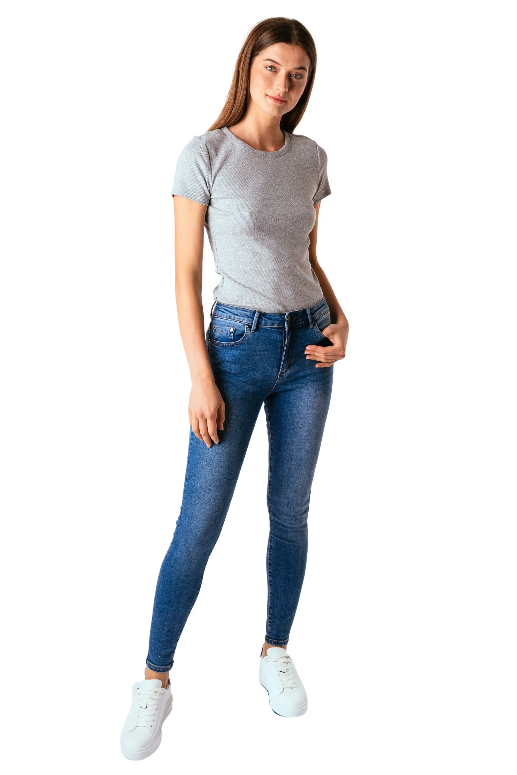 Diane - Basic Mid-Rise Skinny Pant In Nautical Blue