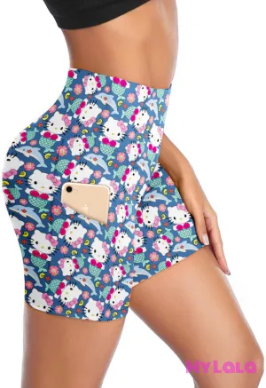 EC2 Pocketed Gym Shorts 24-32 (Kitty Kitty Mermaid)