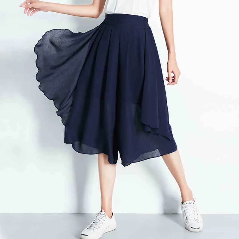 Elastic High Waist Elegant Capris For Females