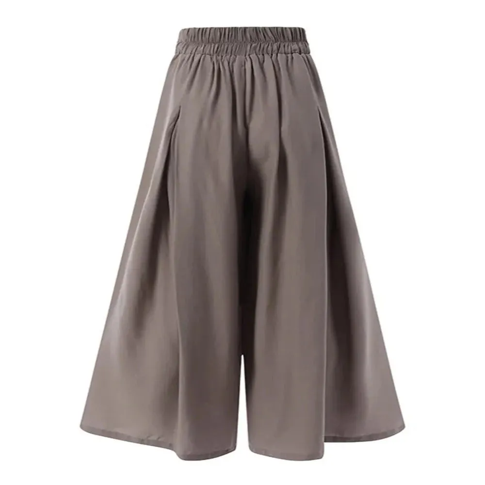 Elegant High Waist Solid Work Loose Trousers