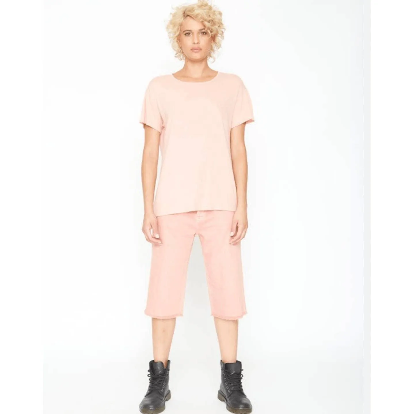 Free People x Sandrine Rose Petal Pink Bermuda Shorts Size 28 New