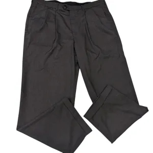Haggar Pants Mens 38x32 Gray Dress Slacks Pleated Front Cuffed Hem Classic Fit