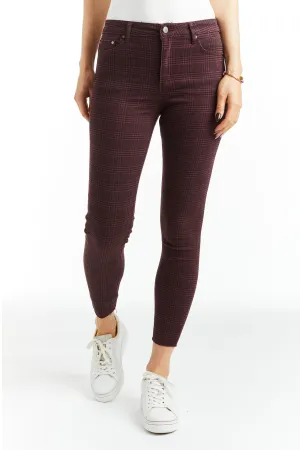 Mona - High Rise Houndstooth Skinny