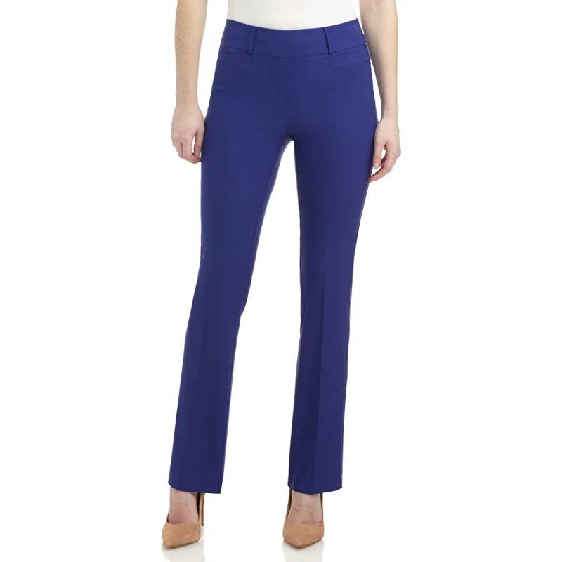Multicolor Women's Solid Ease In To Comfort Fit Bootcut Stretch Pant With Pull On