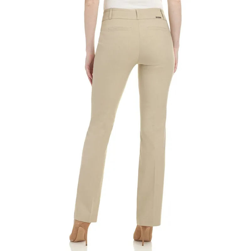 Multicolor Women's Solid Ease In To Comfort Fit Bootcut Stretch Pant With Pull On
