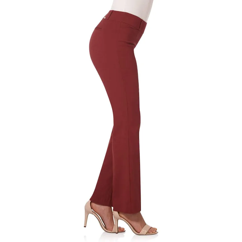 Multicolor Women's Solid Ease In To Comfort Fit Bootcut Stretch Pant With Pull On