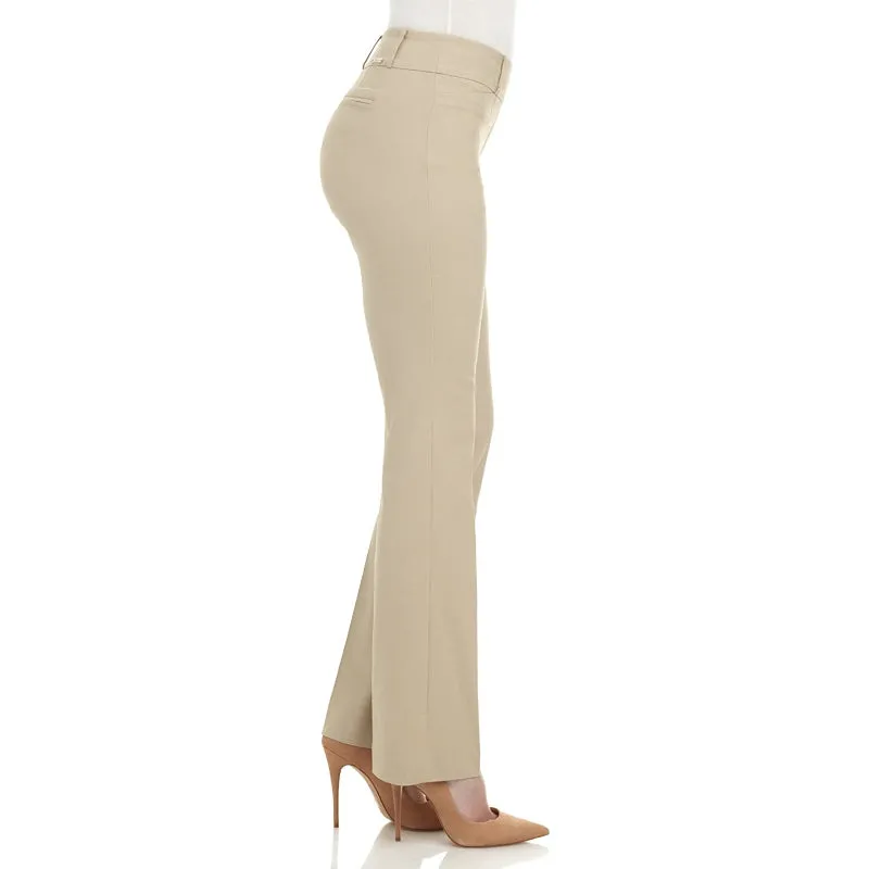 Multicolor Women's Solid Ease In To Comfort Fit Bootcut Stretch Pant With Pull On