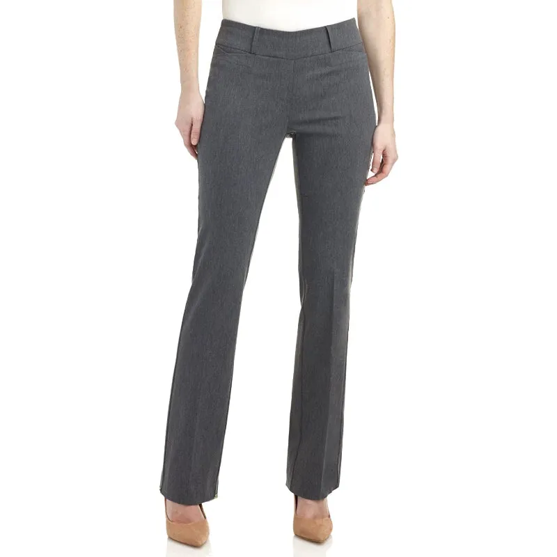Multicolor Women's Solid Ease In To Comfort Fit Bootcut Stretch Pant With Pull On