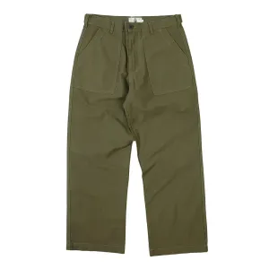 Solid Color Loose Straight-leg Pants - Safari Style Vintage Trousers