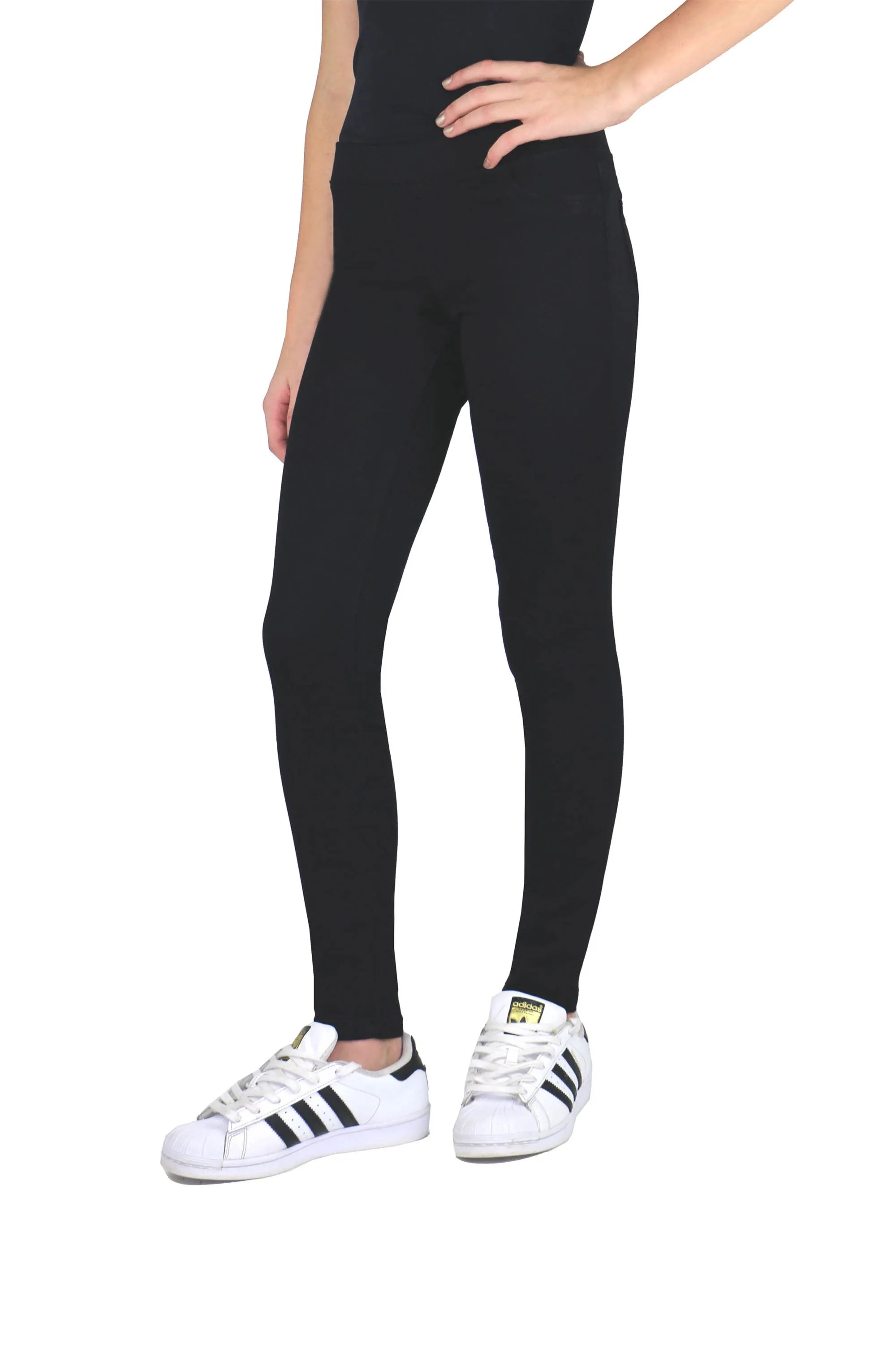 Verna - Mid Rise Pull On Skinny Jegging In Black