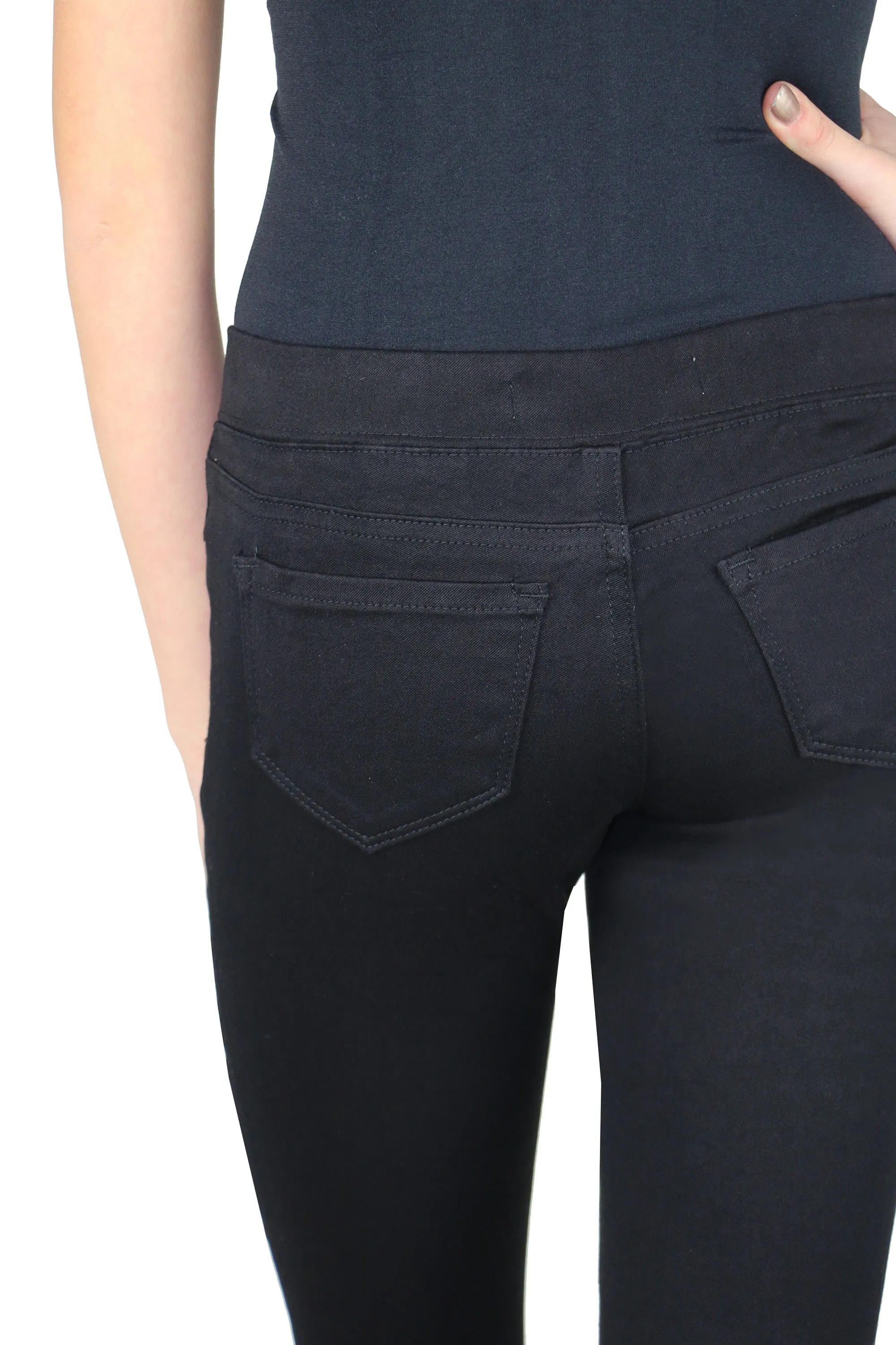 Verna - Mid Rise Pull On Skinny Jegging In Black