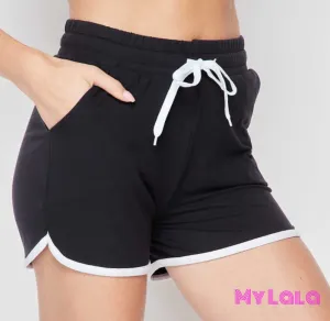 White Trim Shorts (Black)